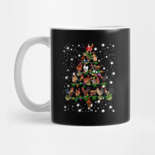 Christmas Pajama Chickens Tree Xmas Lights Snow T-Shirt Funny Santa Chickens Gifts Mug